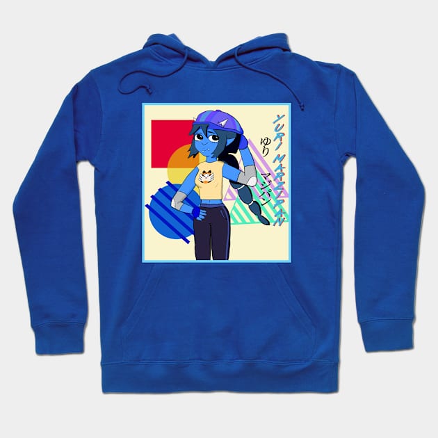 Yuri Marzipan the Oni - Cool Gal (blue scheme) Hoodie by VixenwithStripes